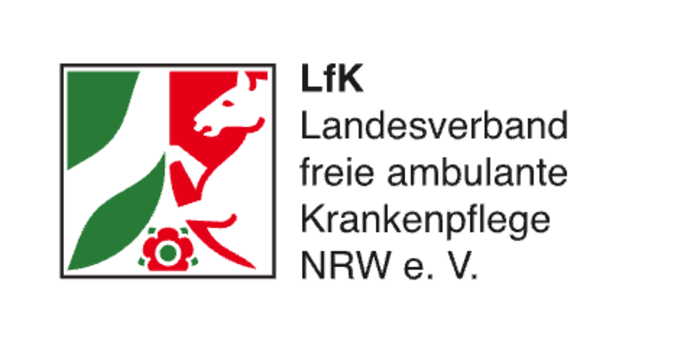 Logo von NRW und Schriftzug LfK